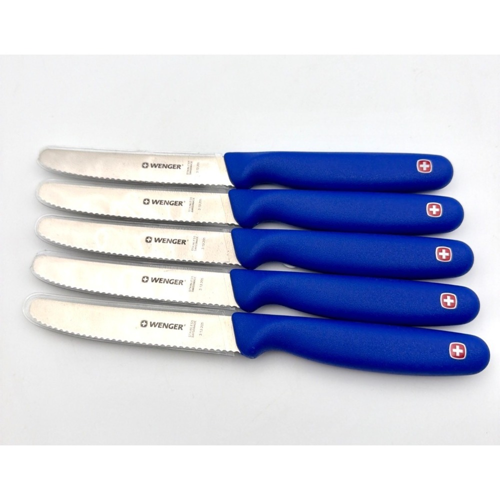 5pc VICTORINOX Swiss Wenger 4" Serrated Steak Tomato Knife Citrus Fruit